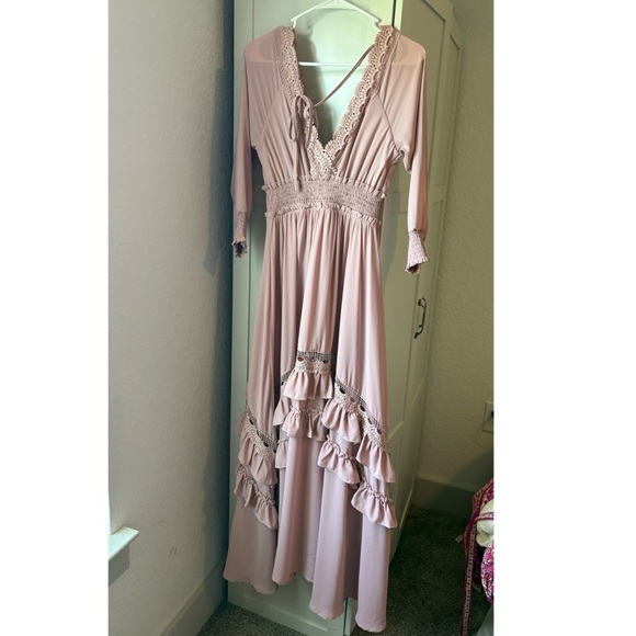 Baltic Born Pippa Ruffle Maxi Dress Rose Pink Small - Picture 8 of 12